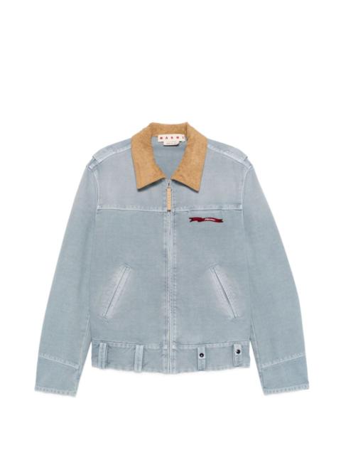 Marni contrast-collar zip-fastening jacket