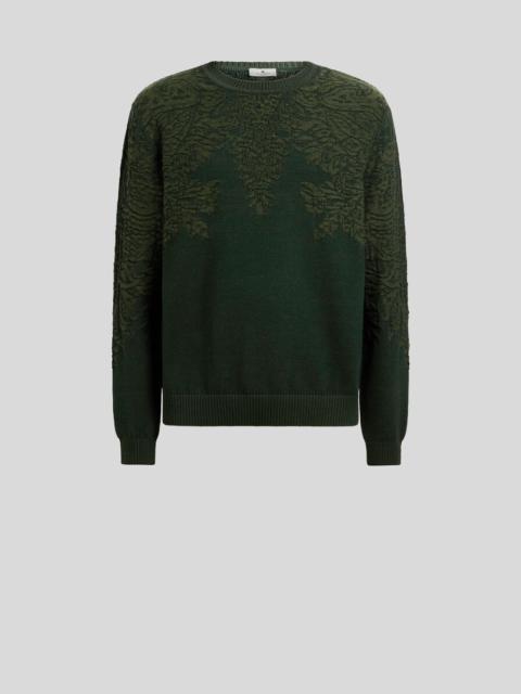 Etro SWEATER IN COTTON AND WOOL WITH PAISLEY MOTIF