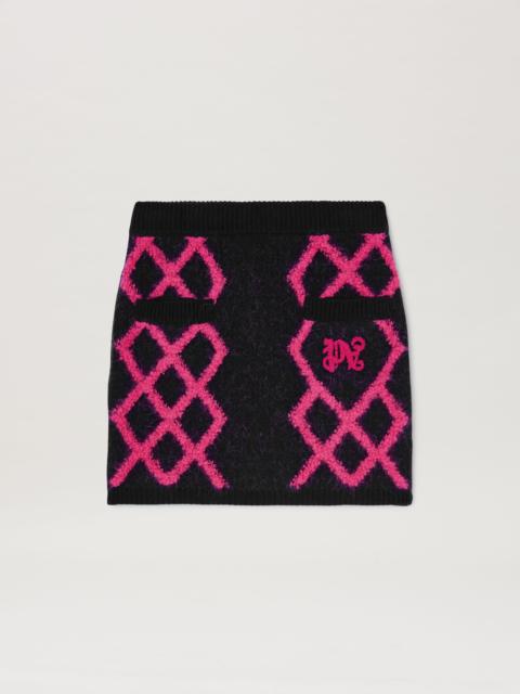 Palm Angels MONOGRAM ARGYLE Mini Skirt