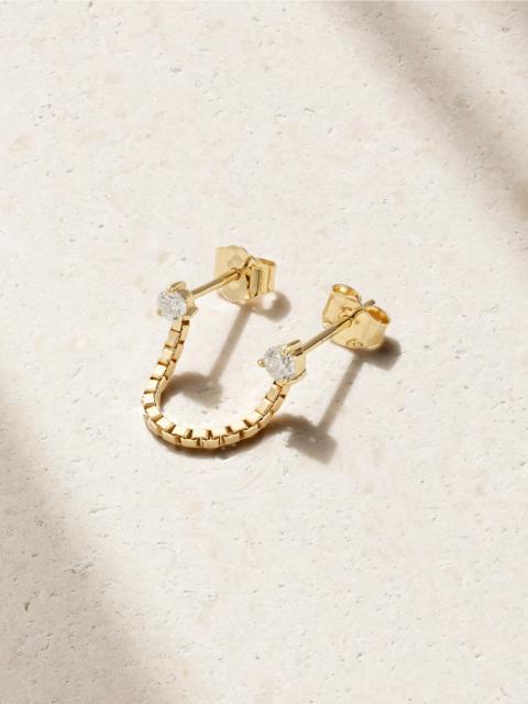 STONE AND STRAND Block Chain 14-karat Gold Diamond Single Earring