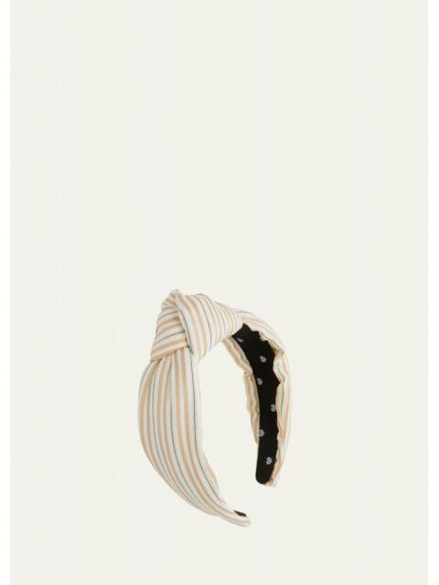 LELE SADOUGHI Knotted Cotton Seersucker Headband