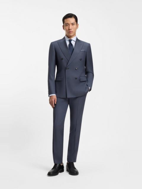 BOSS TWO-PIECE SLIM-FIT SUIT IN PATTERNED VIRGIN WOOL