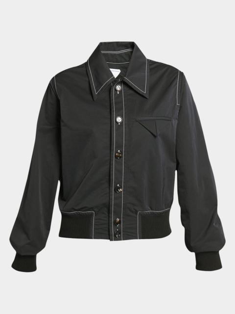 Bottega Veneta Tech Nylon Bomber Shirt