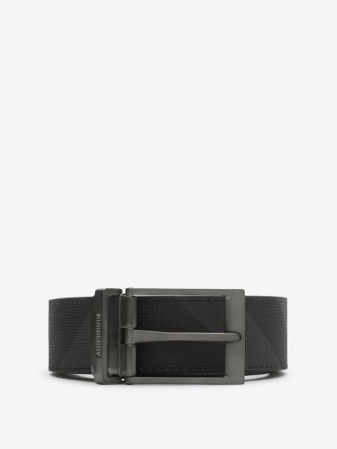 Burberry Reversible Charcoal Check and Leather Belt