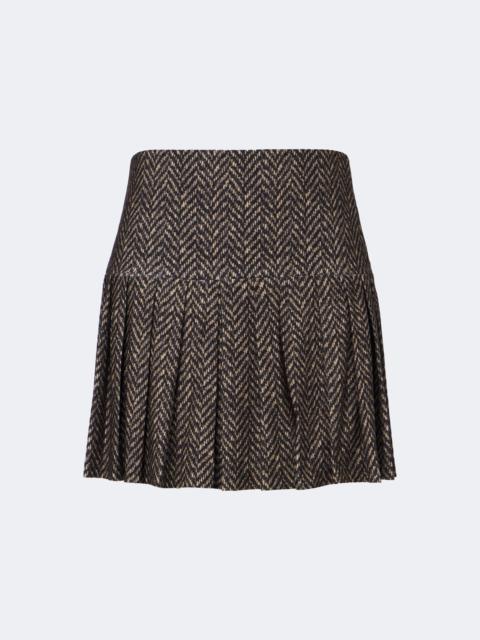 NORMA KAMALI Herringbone pleated miniskirt
