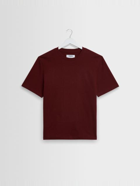 Wax London Dean - Maroon Textured Organic Cotton T-Shirt