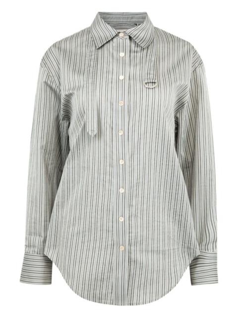 Striped cotton and silk shirt