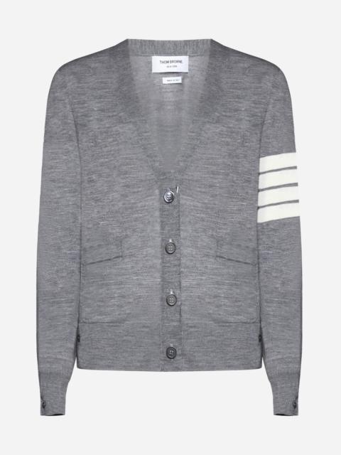 Cashmere 4-Bar Classic V-Neck Cardigan