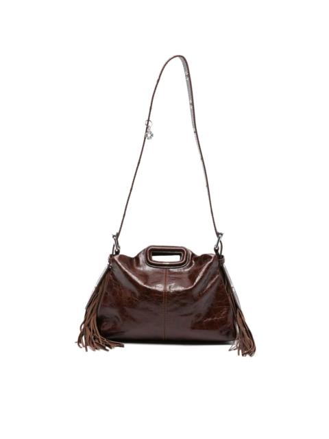maje leather fringe tote bag