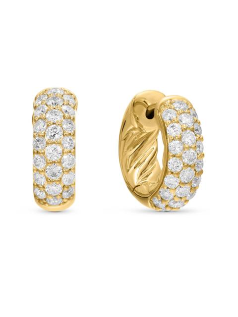 DAVID YURMAN Women's Mercer Micro Hoop Earrings with Pavé Diamonds - Gold