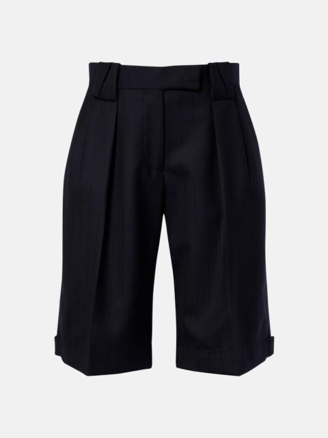 VERSACE Pinstriped virgin wool shorts