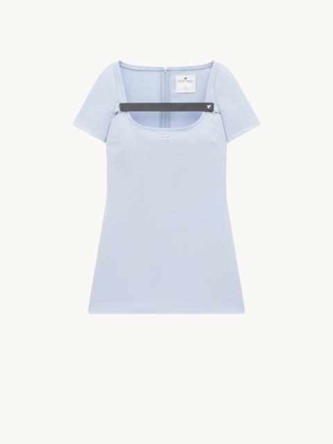 courrèges TWILL A-LINE STRAP DRESS