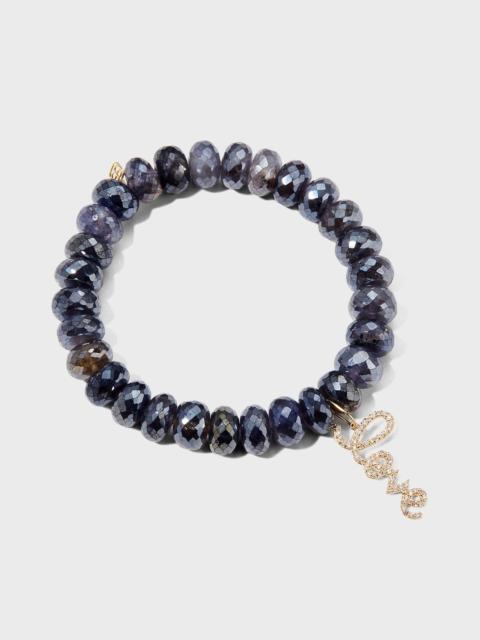 SYDNEY EVAN Medium Love Script on 10mm Iolite Bracelet