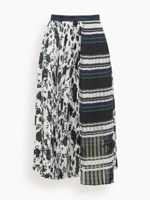 sacai Pattern Mix Skirt in White Multi
