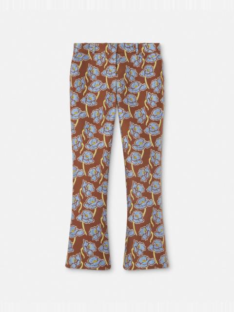VERSACE Poppies Jacquard Crop Flared Pants