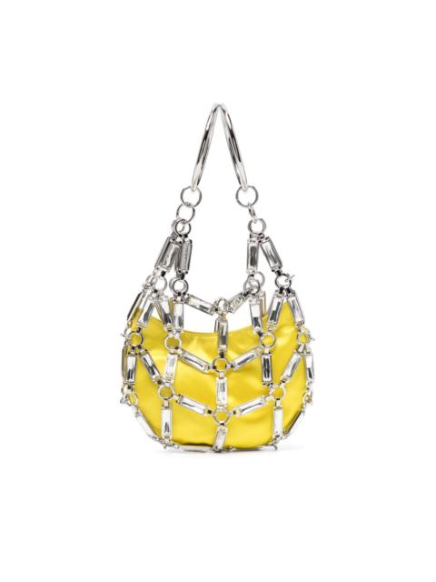 Cage crystal-embellished bag