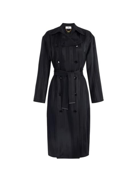 ELISABETTA FRANCHI double-breasted striped trench coat