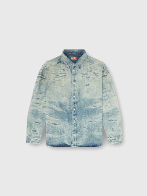 Diesel SHIRT IN DISTRESSED-EFFECT JACQUARD DENIM