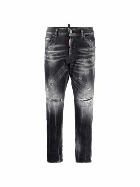 paint splattered cropped jeans