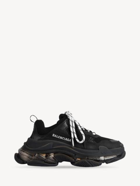 BALENCIAGA Women's Triple S Sneaker Clear Sole in Black