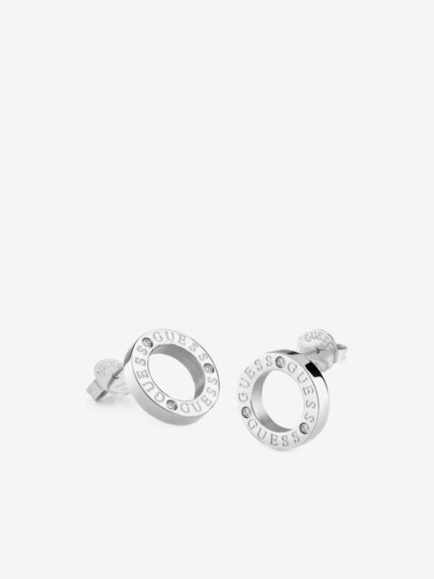 GUESS USA logo-engraved stud earrings