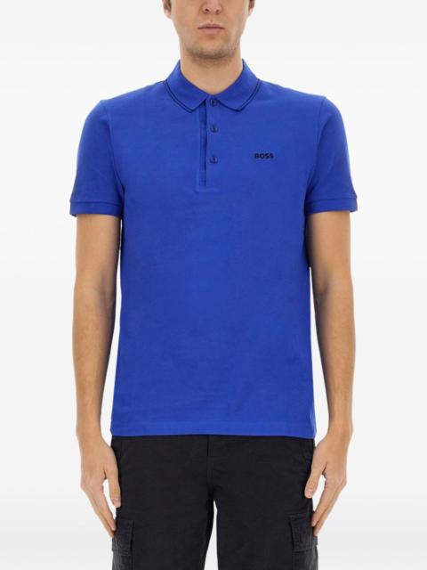 BOSS piqué-weave cotton polo shirt