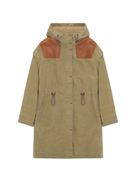 FORTELA Faith leather-inserts parka coat