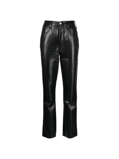 recycled leather-blend trousers