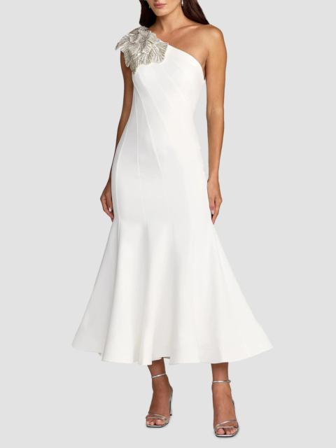 MAC DUGGAL Women's Embellished Crepe One-Shoulder Mermaid Midi-Dress - Ivory