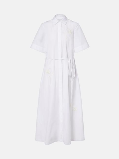 Erdem Embroidered cotton poplin shirt dress