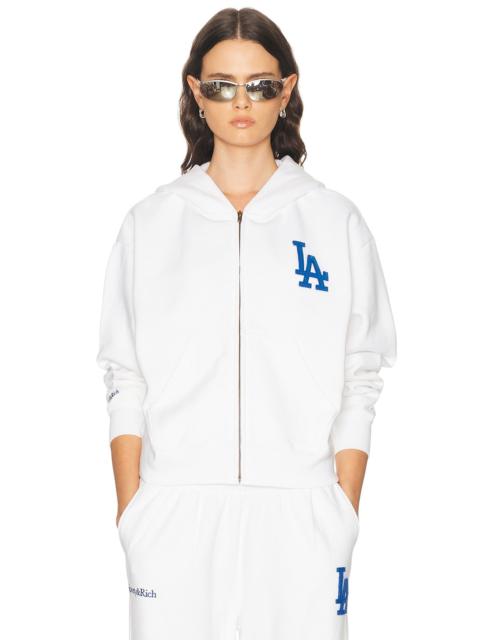 Sporty & Rich x Dodgers LA Serif Zip Hoodie