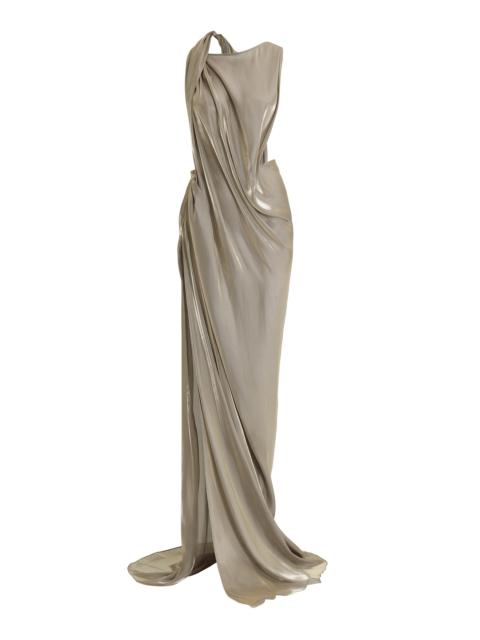 MATICEVSKI Glow Up Draped Gown silver
