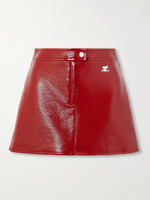 courrèges Appliquéd Coated Cotton-blend Mini Skirt