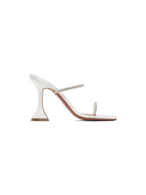White Gilda Slipper Heeled Sandals