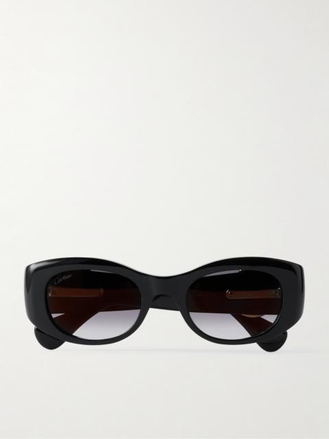 Cartier Panthère Classic Oval-frame Acetate Sunglasses