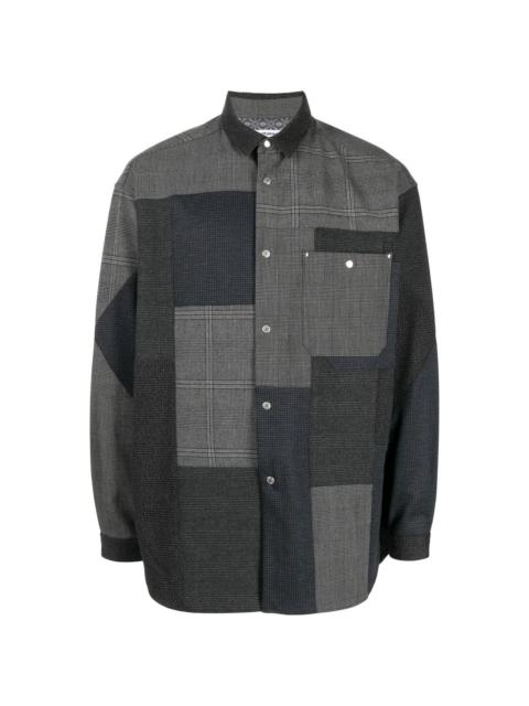 checked button-up jacket