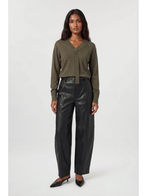 KAREN MILLEN Viscose Blend Tie Neck Knit Jumper