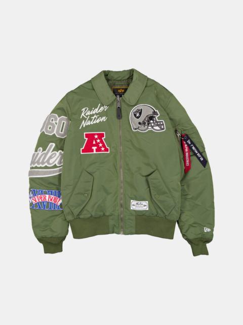 Nike LAS VEGAS RAIDERS X ALPHA X NEW ERA MA-1 COLLARED BOMBER JACKET