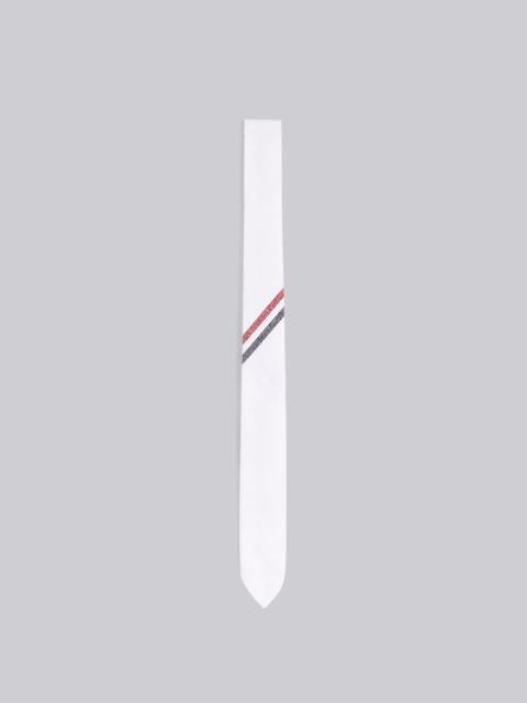 Thom Browne White Cotton Pique Diagonal Stripe Classic Tie