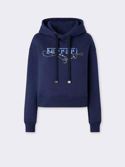 Ferrari Hooded sweatshirt with Ferrari embroidery