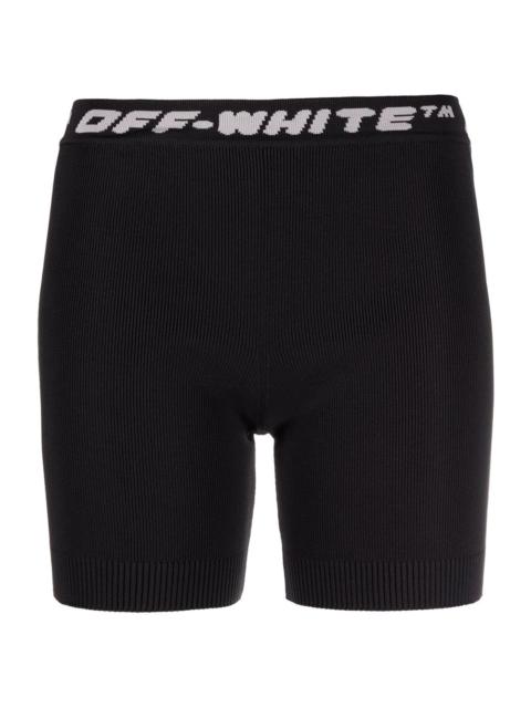 Off-White Logo Band Shorts Black And Grey