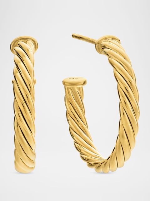 DAVID YURMAN Cablespira Hoop Earrings in 18K Gold, 0.75"L