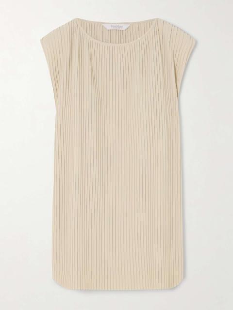 Max Mara Cambusa plissé-chiffon top
