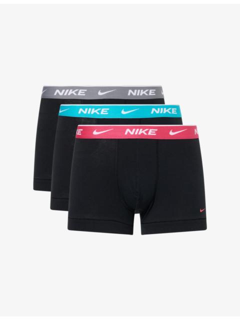 Nike Everyday Branded Pack Of Three Stretch-Cotton Trunks Shorty