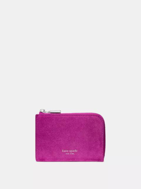 kate spade Suede Mini Zip Card Case