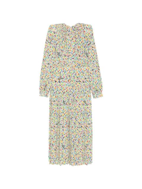 Valentino logo-print ruched-collar dress