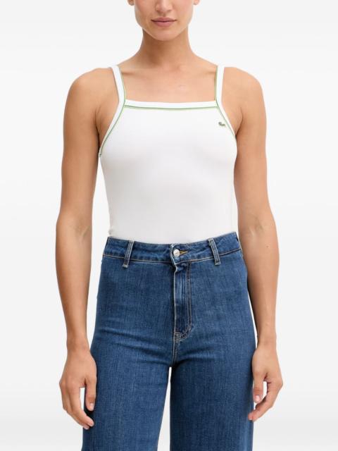 LACOSTE piped-trim logo-patch camisole