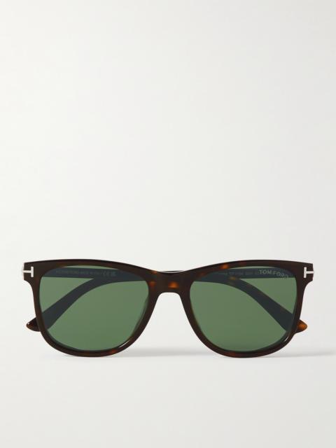 TOM FORD Sinatra D-Frame Tortoiseshell Acetate and Silver-Tone Sunglasses