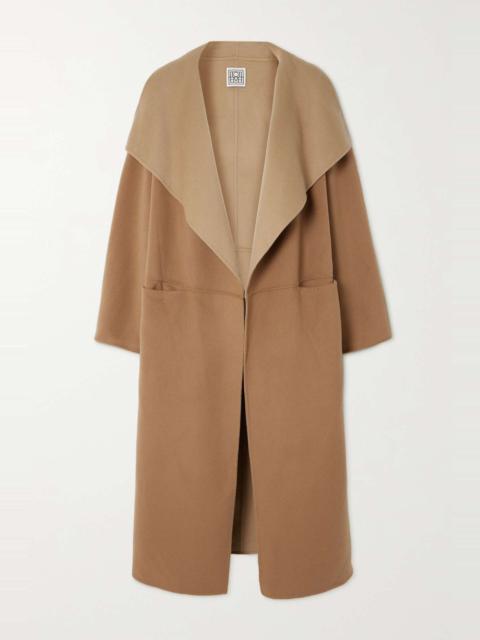 Oversized two-tone wool and cashmere-blend coat