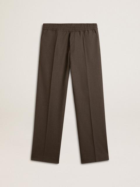 Golden Goose Men's soft pants in anthracite gray wool